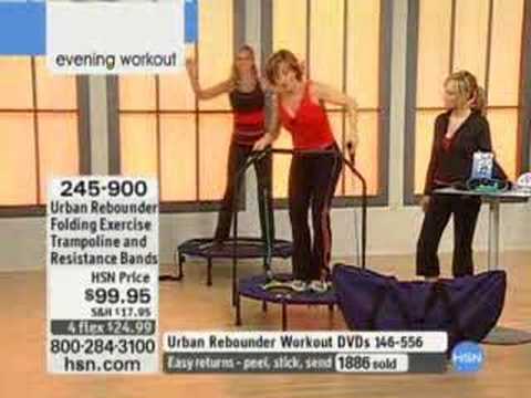 urban rebounder trampoline w stabilizing bar & carry bag