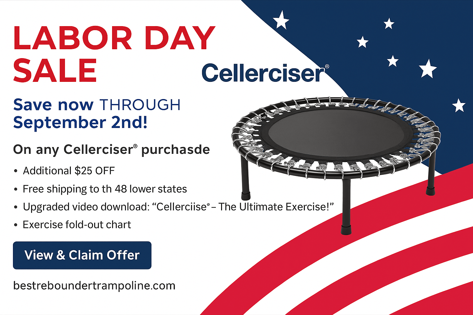 Labor Day Sale — $25 OFF Cellerciser® + Free Shipping (US-48)