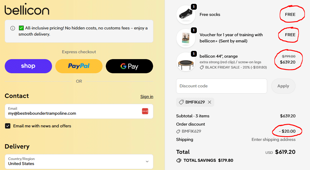 bellicon USA black friday 2025 discount code BMFIK629 aplied