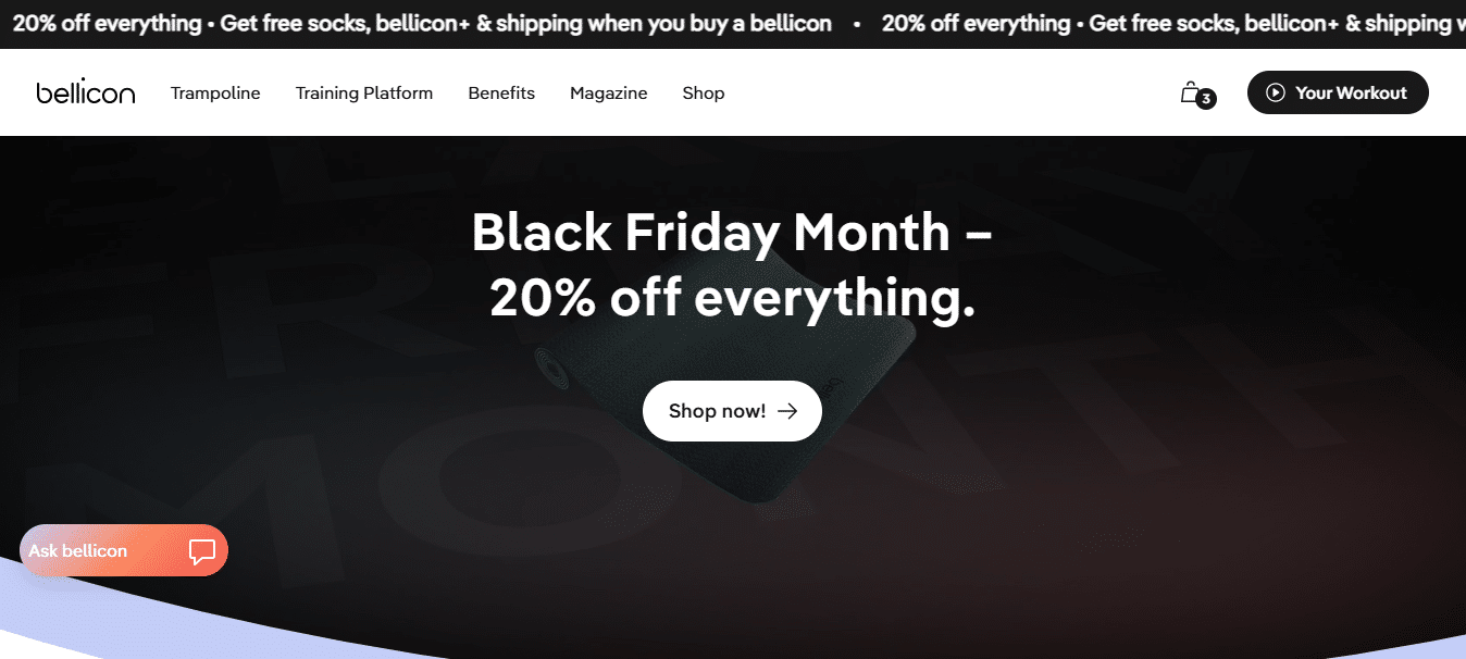 bellicon USA black friday 2025 discount code BMFIK629 offer