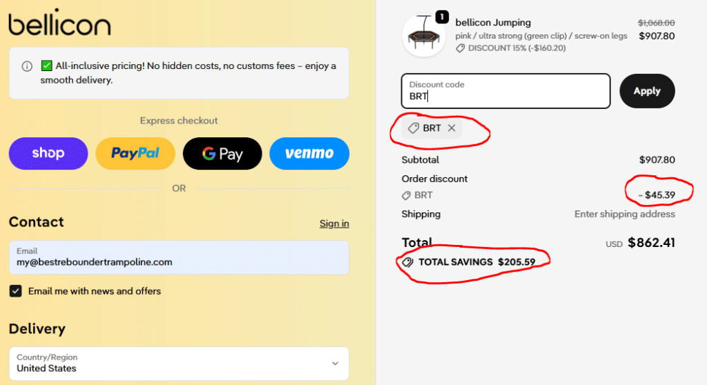 bellicon coupon code BRT
